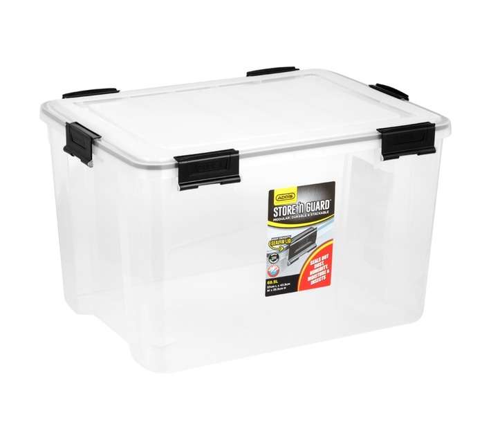 Addis Store N Guard Storage Box - Clear (68.5L)