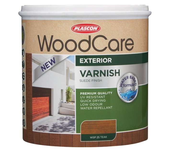 Plascon WoodCare Sunproof Varnish Suede - Teak (1L)