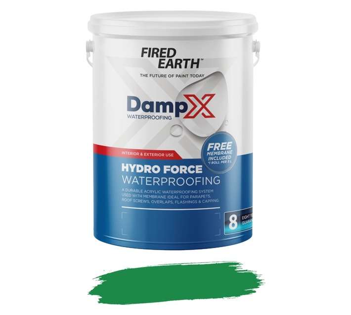 Fired Earth BW097-0-5L DampX Hydro Force Waterproofing with Membrane - Green (5L)