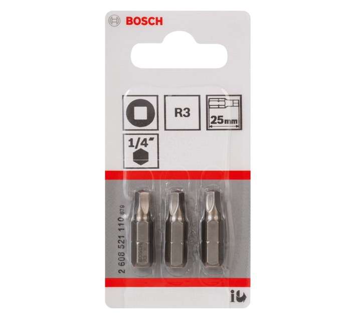 Bosch 3 Piece Hard Screwdriver Bit Set (R 3.25mm)