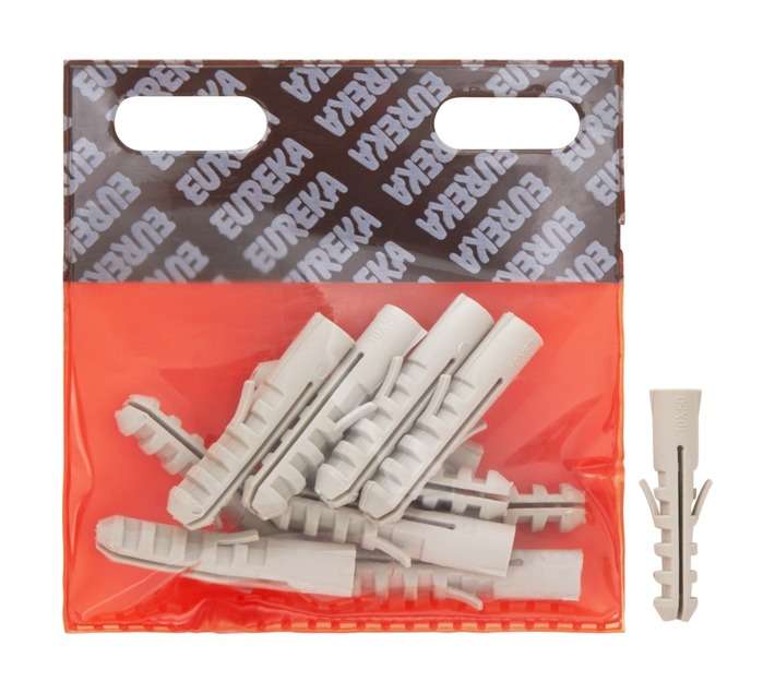 Eureka 1CE50U 10 x 50mm Wall Plug - Grey (12 Pack)
