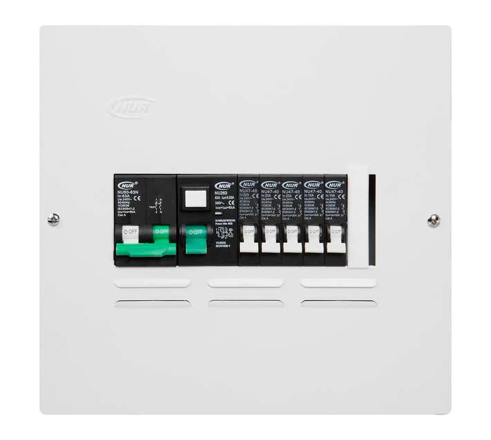 NUR Surface Mini Rail 12 Way Distribution Board