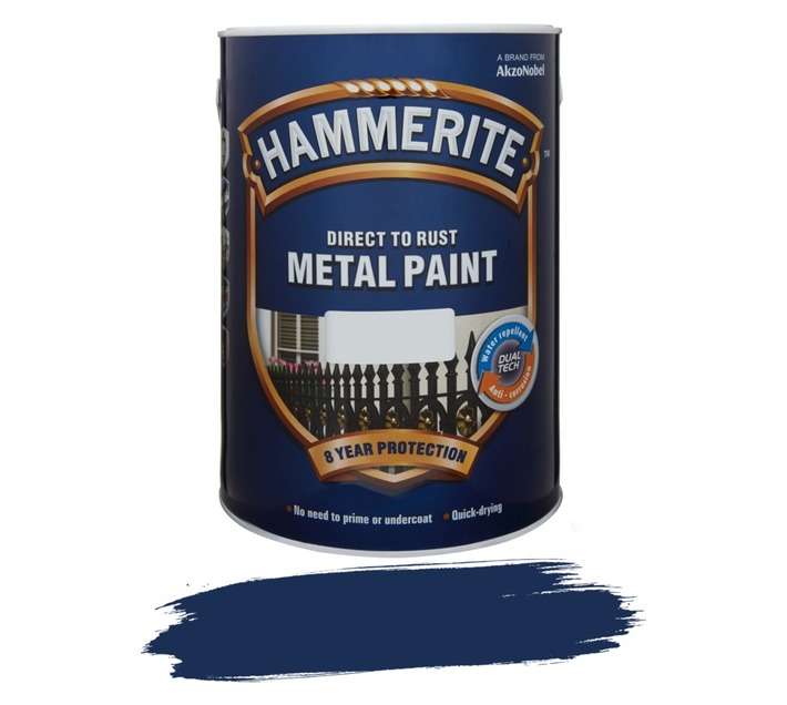 Hammerite Direct to Rust Hammered Metal Paint - Dark Blue (1L)