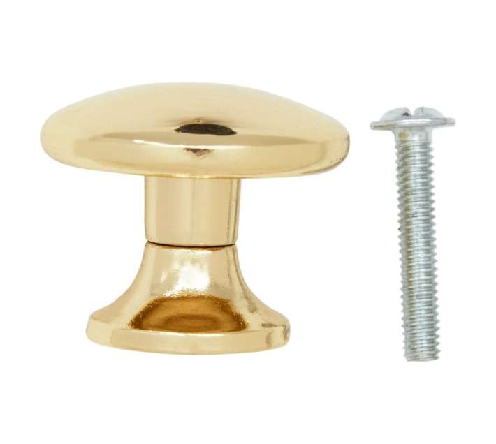 Home and Kitchen Mushroom Knob - Brass (30mm)