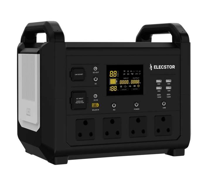 Elecstor ELE-POWOUT1500 Portable UPS Power Station - Black (1500W)