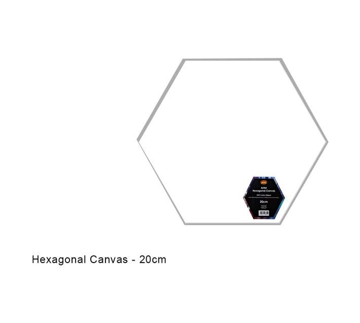 Dala Hexagonal Stretch Canvas - White (200mm)