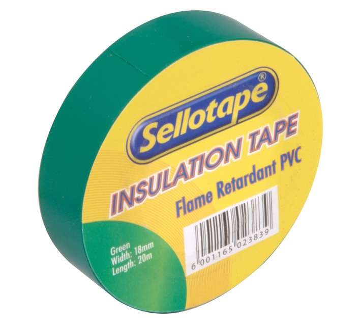 Sellotape Insulation Tape - Green (18mm x 20m)