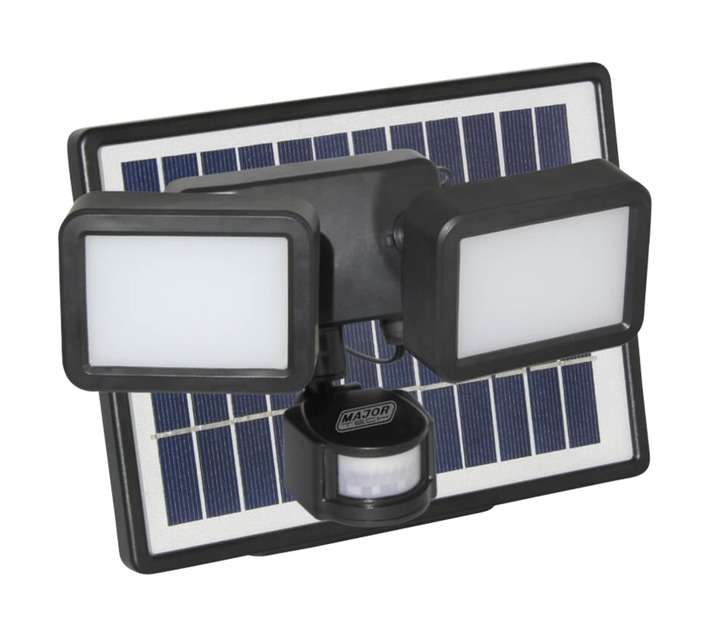 Major Tech SFP83 Solar Powered LED Floodlight with Passive Infrared Sensor - Black (8W)