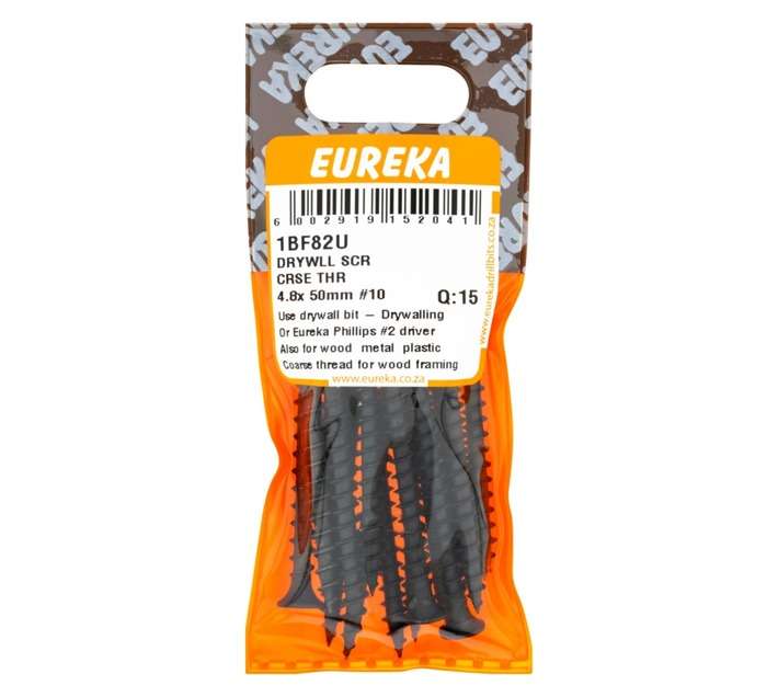 Eureka 15 x Coarse Thread Drywall Screws (4.8 x 50mm)