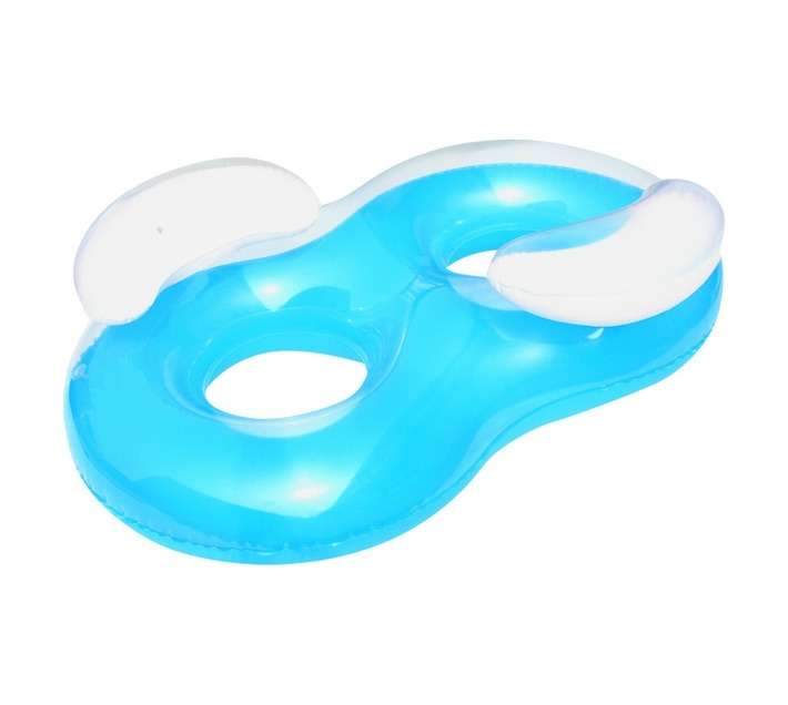 Bestway Double Ring Pool Float - Blue/ Clear (1880 x 1170mm)