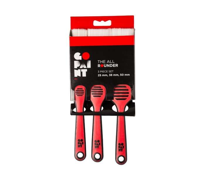 Go Paint 3 Piece All Rounder Brush Set (230mm)