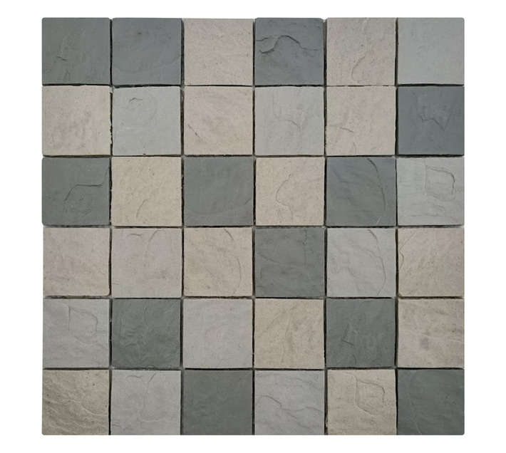 Earthstone Stone Porto Slate Mosaic Tile - Grey (300 x 300mm)