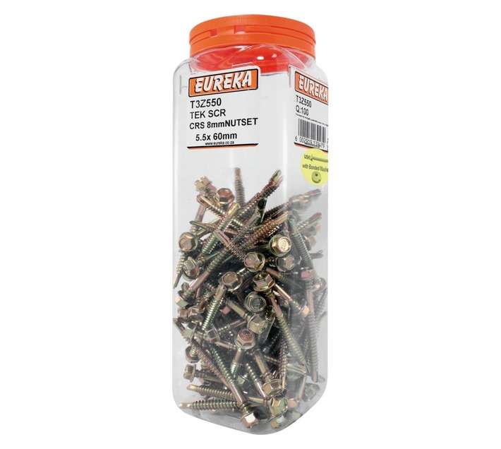 Eureka 5.5 x 60mm Tek Screw Hex coarse (Q100)