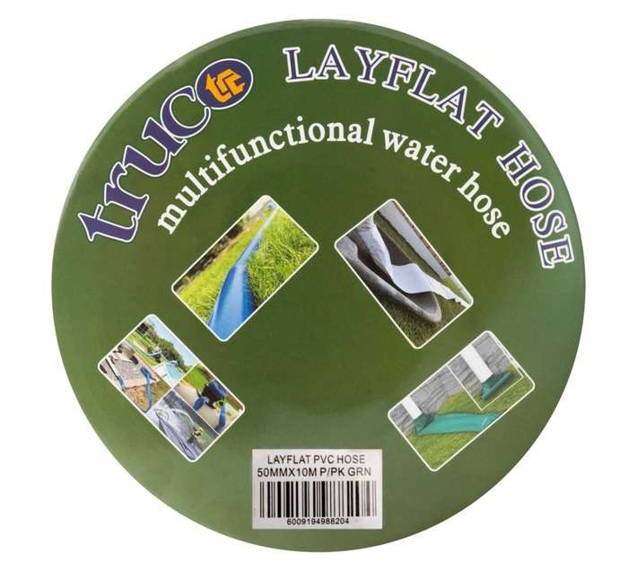 Truco HLFGREEN050X.10 Layflat PVC Hose - Green (10m x 50mm)