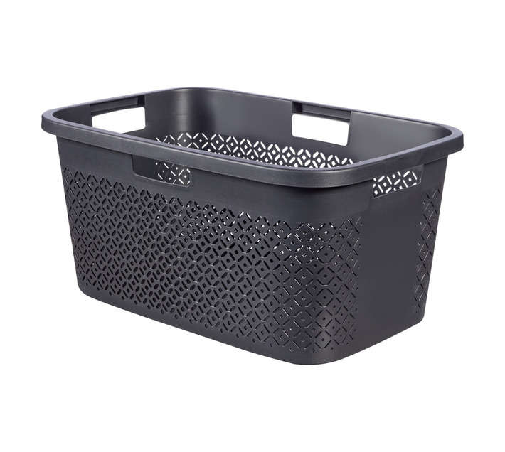 Curver by Keter Terrazzo Laundry Basket - Black (600 x 400 x 280mm)
