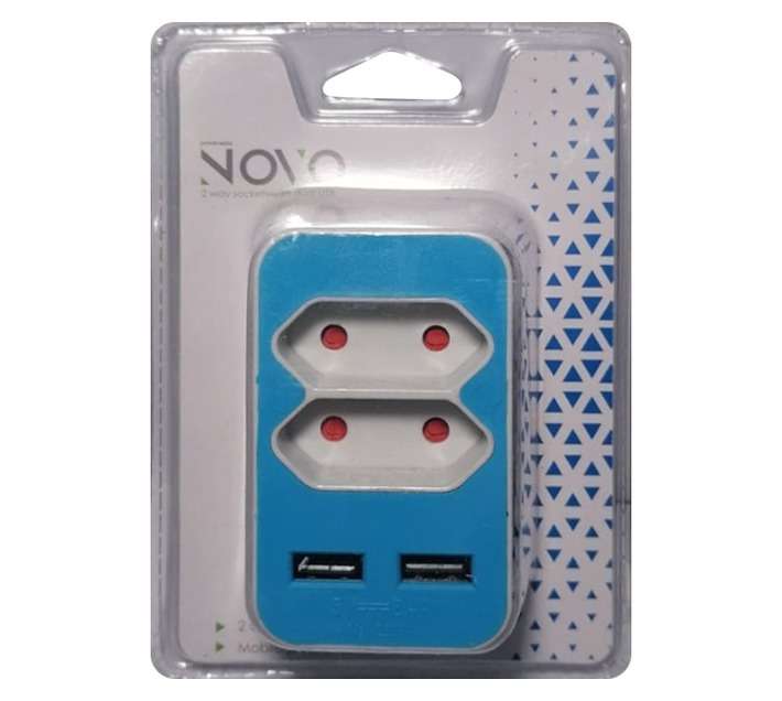 PowerWorx USB and 2 x Euro Charging Adaptor - Blue