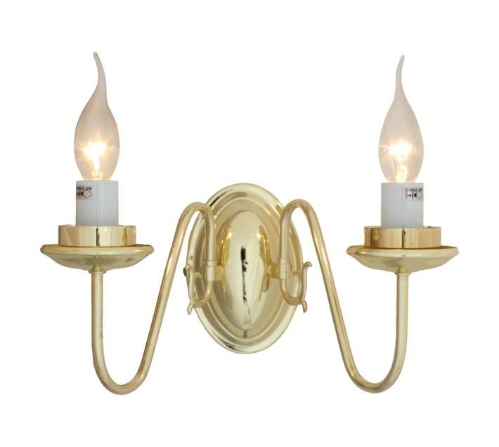 Eurolux Flemmish 2 Light Wall Lamp - Brass