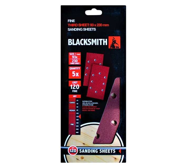Blacksmith Aluoxide 1/3 Sand Paper Sheet 120 Grit (93 x 230)