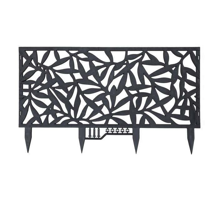 Design Flow Matrix Garden Edging Foliage Decorative Screen - Charcoal (400 x 900 x 10mm)