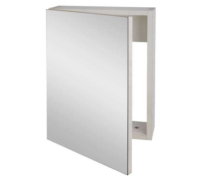 Denver Universal Single Door Mirror Cabinet - White (385 x 450mm)