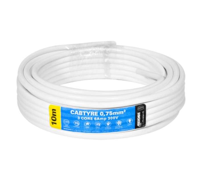 APDCBG07WE10 Cabtyre 3 Core Cable - White (10m)