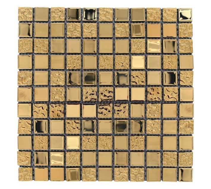 Earthstone Reflection Mosaic Tile - Gold (300 x 300 x 6mm)