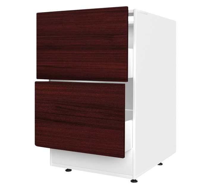 Home and Kitchen Base Unit Melamine Pot Cabinet - Mahogany (600mm)