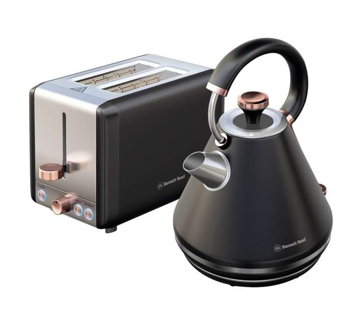 Bennett Read KBP102 Midnight Kettle and Toaster Set - Black/Silver