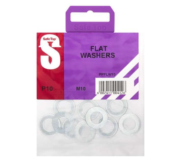 Safe Top M10 Flat Washers (10 Pack)
