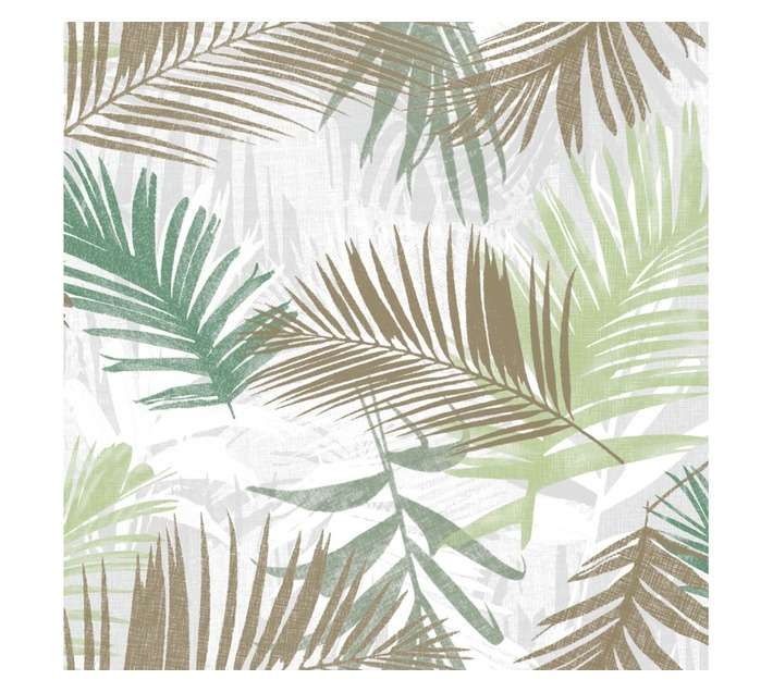 Fired Earth NW Modern Leaf Wallpaper - Green/Brown (10m x 530mm)