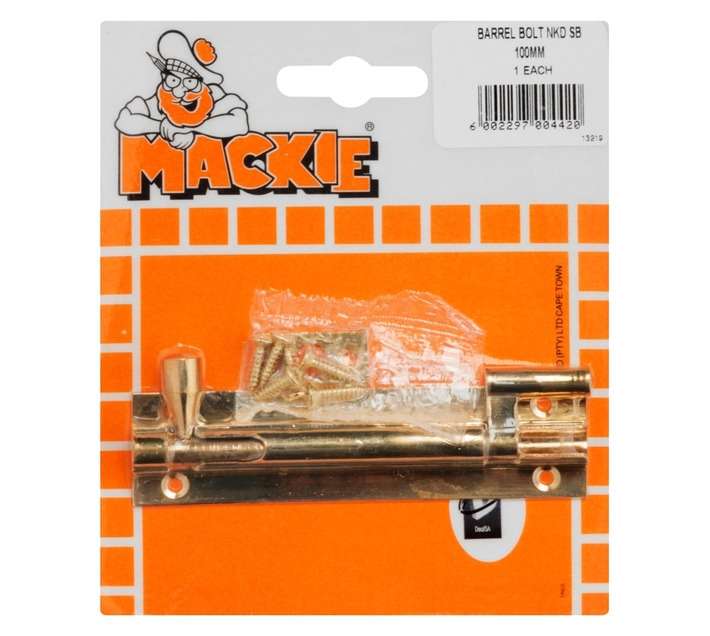 Mackie Barrel Bolt Neck - Brass (100mm)