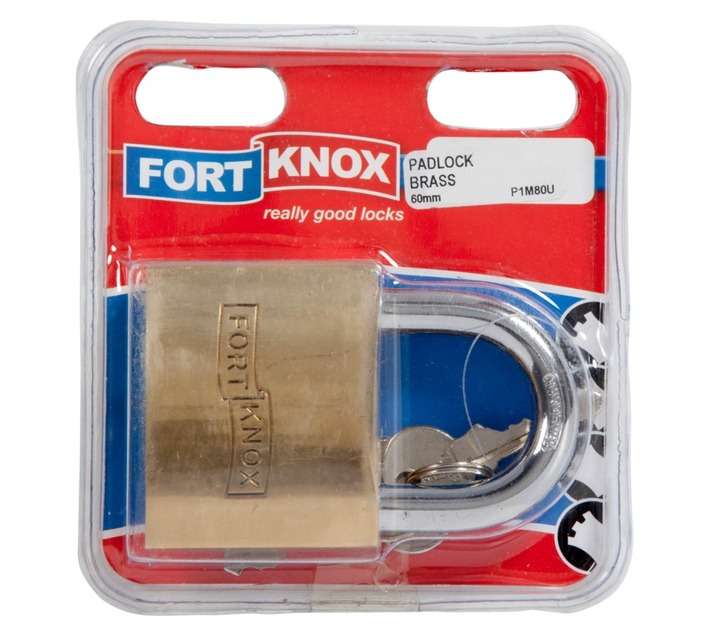 Fort Knox P1M80U Brass Padlock (60 x 25 x 100mm)