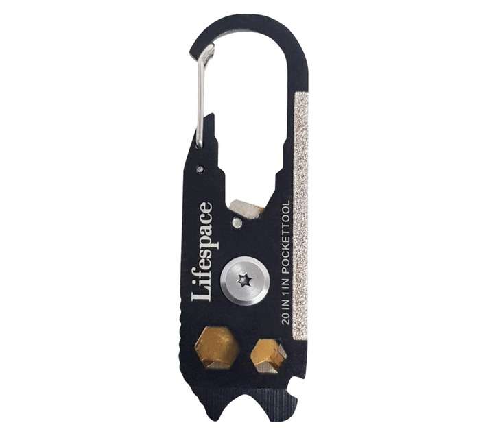 Lifespace 20-in-1 Multitool with Carabiner Clip and Keychain (85 x 27 x 10mm)
