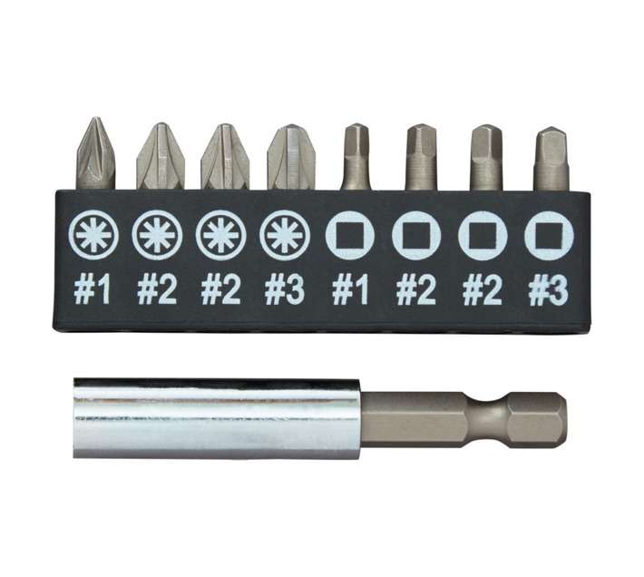 Eureka 4 Pozi 4 Square Bit and Magnetic Holder Set (9 Piece)