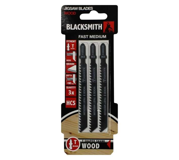Blacksmith TShank wood Jigsaw Blade fstmedfin 60mm (3 piece)