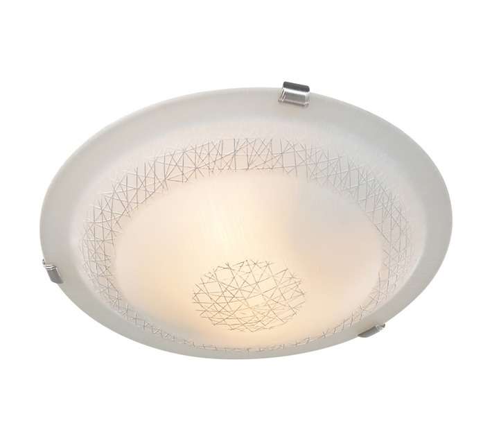 Radiant Aztec Pattern Ceiling Light - Satin Chrome (300mm)