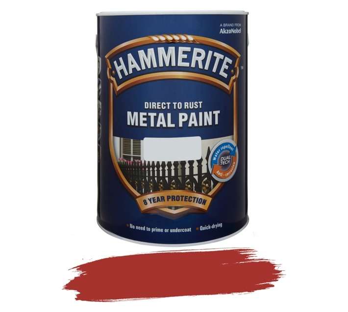 Hammerite Direct to Rust Hammered Metal Paint - Red (1L)