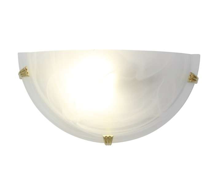 Eurolux Alabaster Wall Light with Brass Clips (60W)