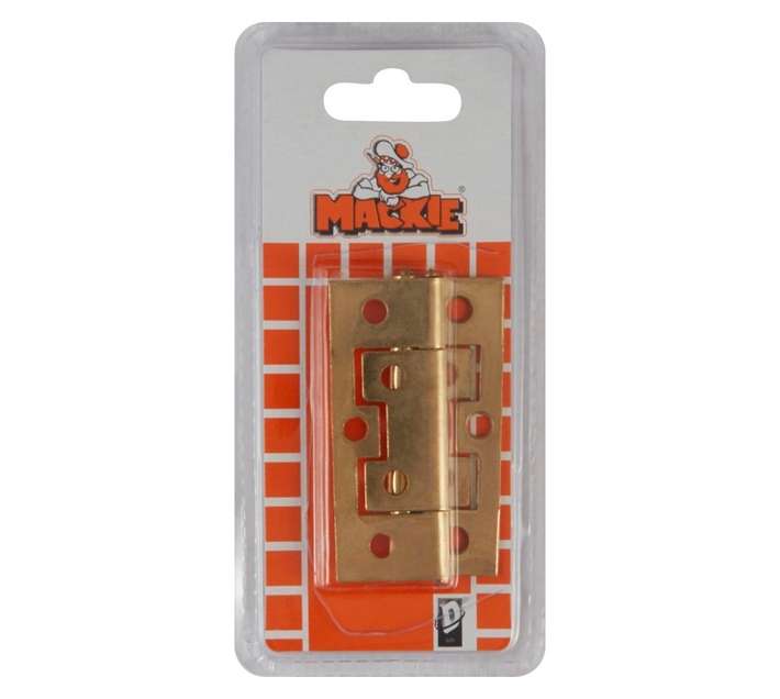 Mackie Flush Hinge - Brass Plated (64mm)
