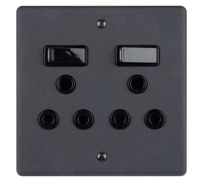 Lesco 9244MMBDH Mono Double Wall Socket - Black (100 x 100mm)