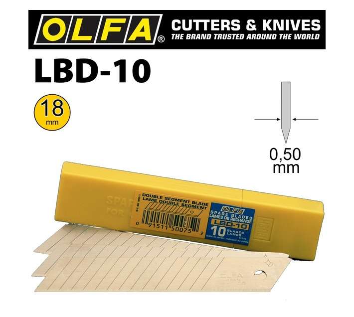 Olfa BLA LB-SOL-10 10 x Solid Blades for Utility Knives