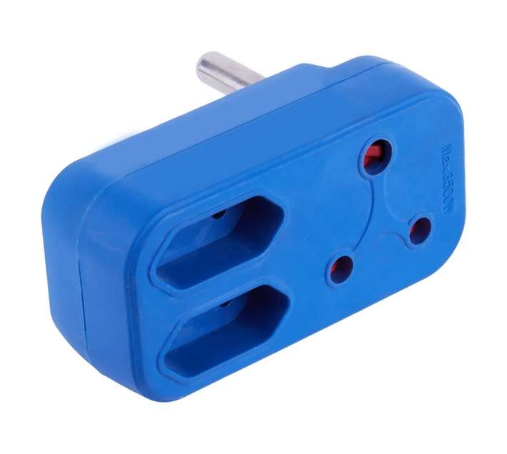 Powerworx Adaptor 1 x 16amp 2 x 5amp - Blue