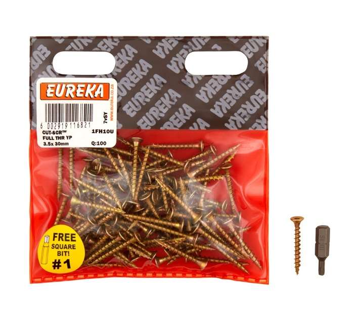 Eureka 1FH10U 3.5 x 30mm Cut Screw Full Thread (100 Pack)