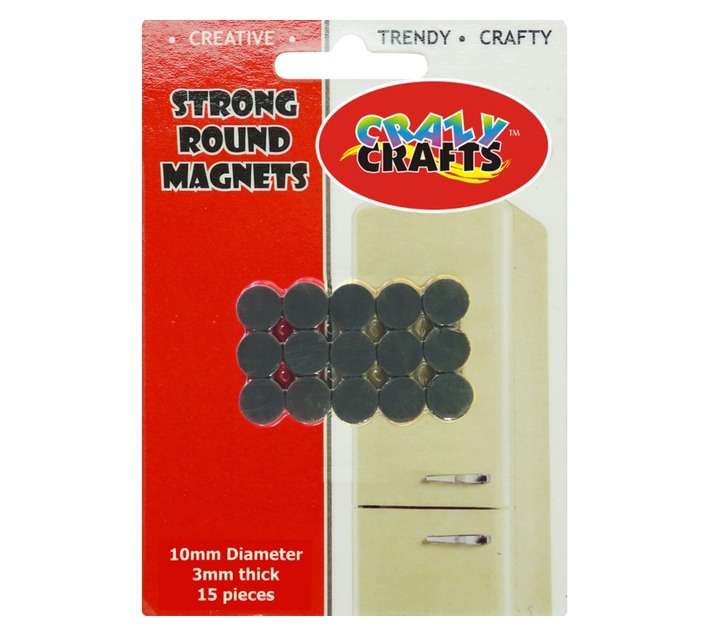 Crazy Crafts 15 x Round Magnets (10mm)