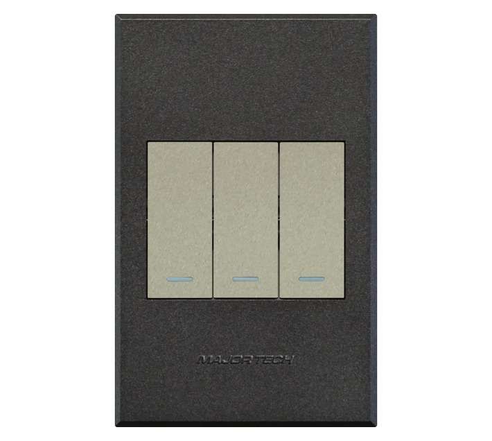 Veti 3 Series 3 Lever 2 Way Switch - Titanium/Graphite (100 x 50mm)