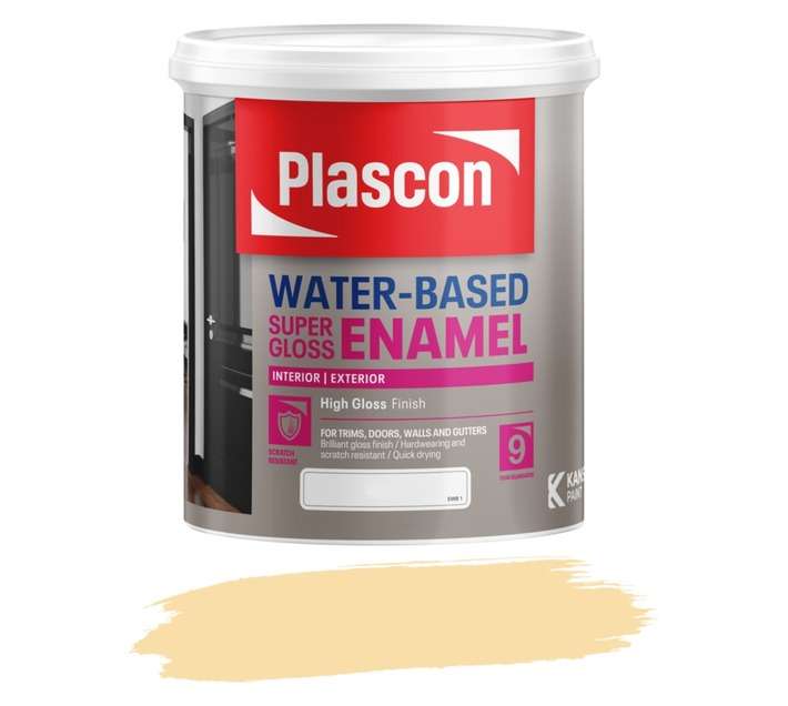 Plascon Water Based Super Gloss Enamel - Cream (1L)