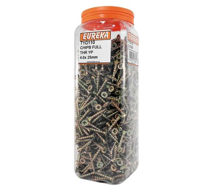 Eureka 4 x 25mm Chipboard Full Thread Yp (Q1000)