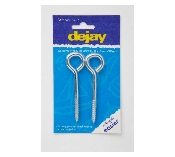 Dejay Screw Eyes HD ZP 6 x 90mm (2 Pack)