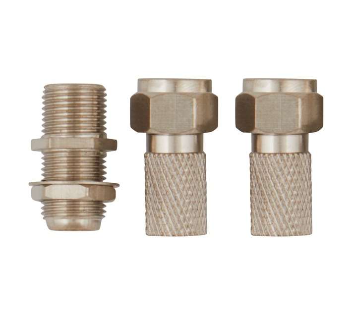 Ellies Electronics Cable Joining F-Connector Kit - Brass
