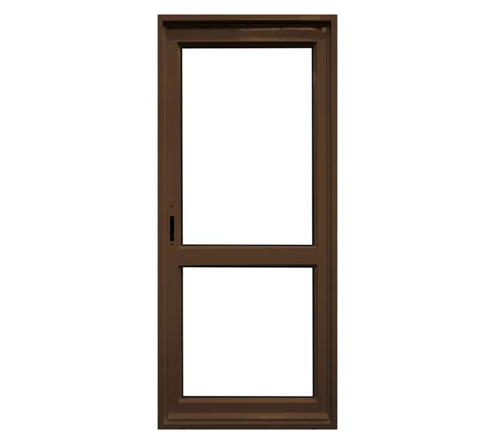 Swartland Kenzo 2 Panel Half Glass Aluminium Door - Bronze (900 x 2100mm)